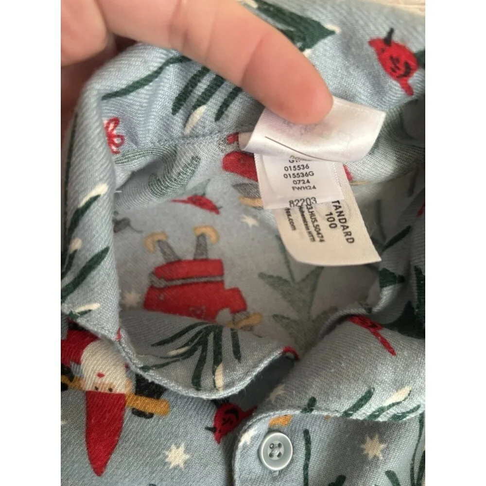 Hanna Andersson‎ Holiday Flannel Pajama Set 2T Holiday Harvest Elves Christmas